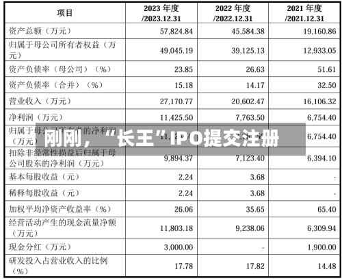 刚刚	，“长王”IPO提交注册-第3张图片